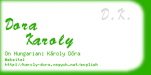 dora karoly business card
